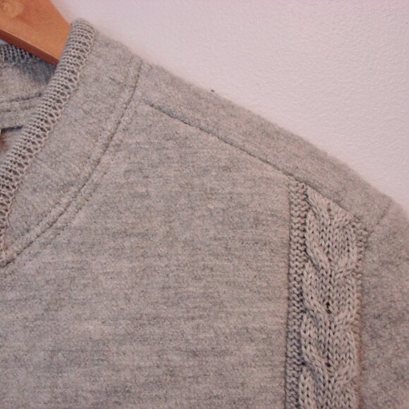 Wool Cable Knit Gray Cardigan Button Front Mens Munchner Strickmoden EUR 50 L - Picture 5 of 11